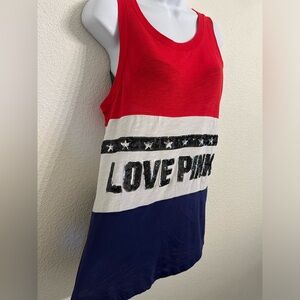 PINK Victoria’s Secret Red White and Blue Sequin Tank Top